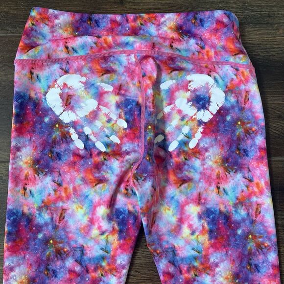 Feed Me Fight Me Ankle Leggings Size Medium Galaxy Chalk Print CrossFit Pants - Picture 3 of 12